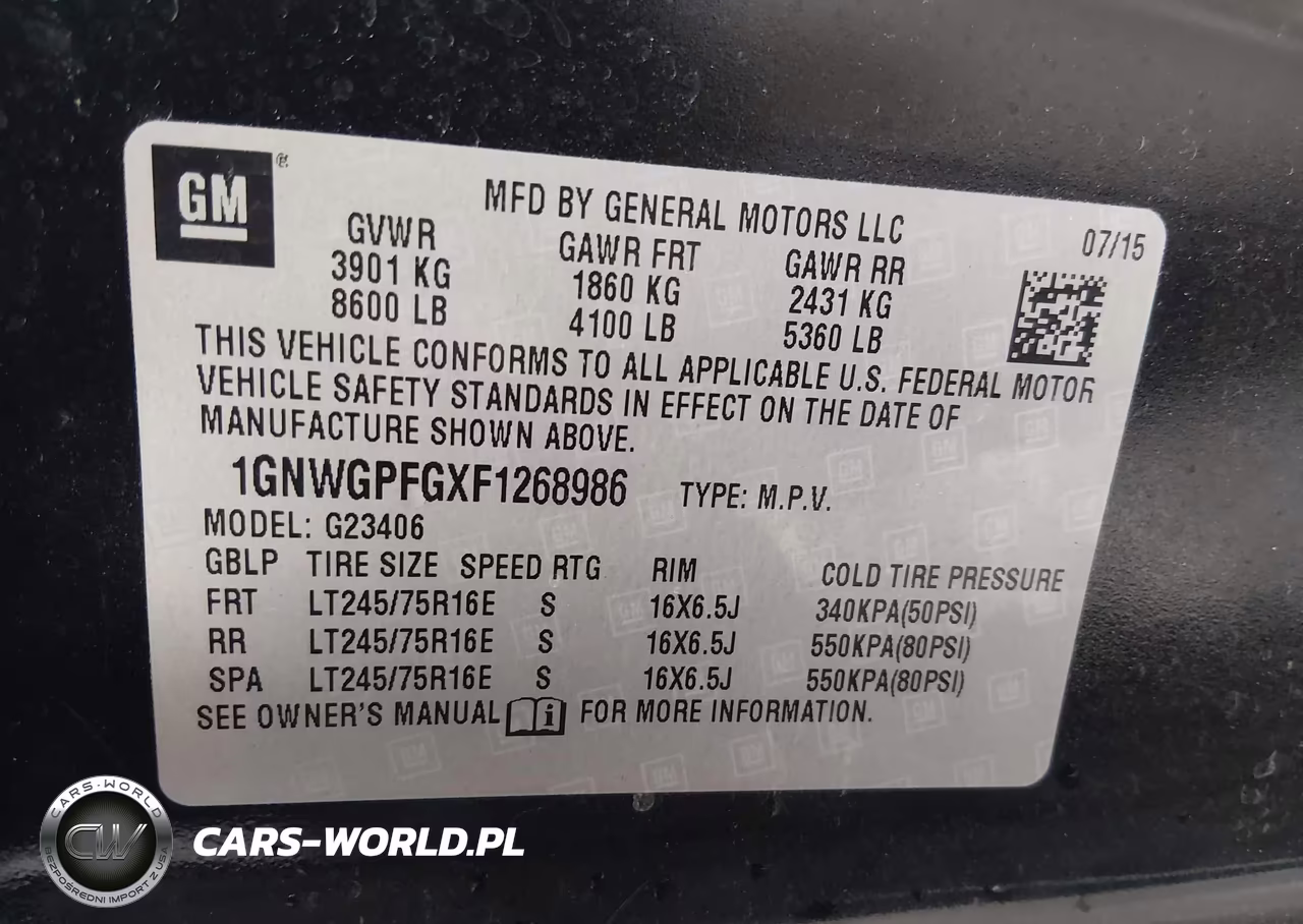 2015 Chevrolet Express 2500 Ls VIN:1GNWGPFGXF1268986 - 9