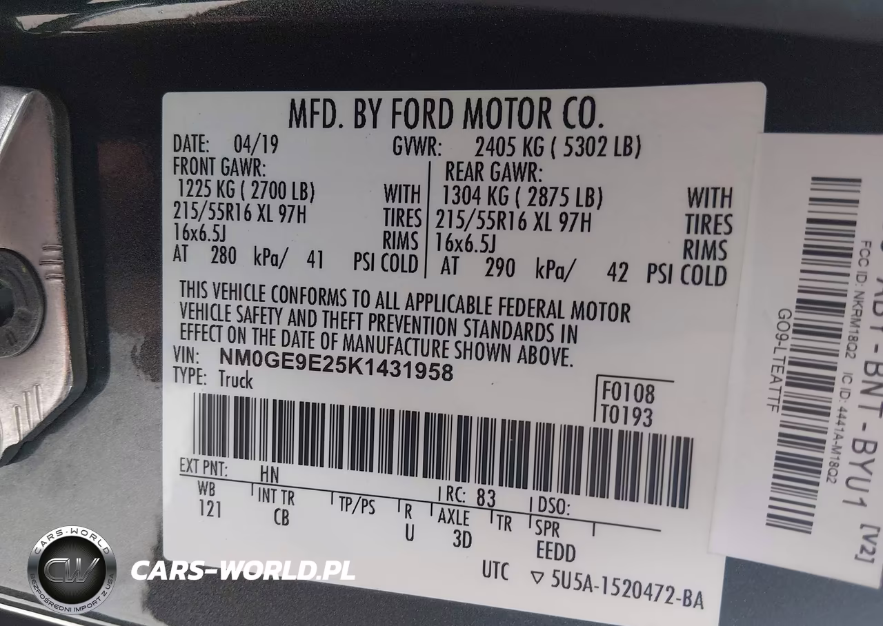 2019 Ford Transit Connect Xl VIN:NM0GE9E25K1431958 - 9