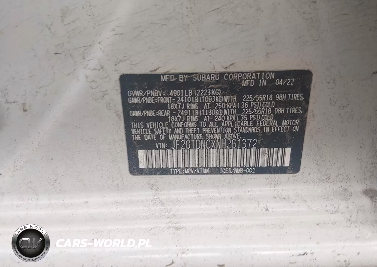 2022 Subaru Crosstrek Hybrid VIN:JF2GTDNCXNH261372 - 9