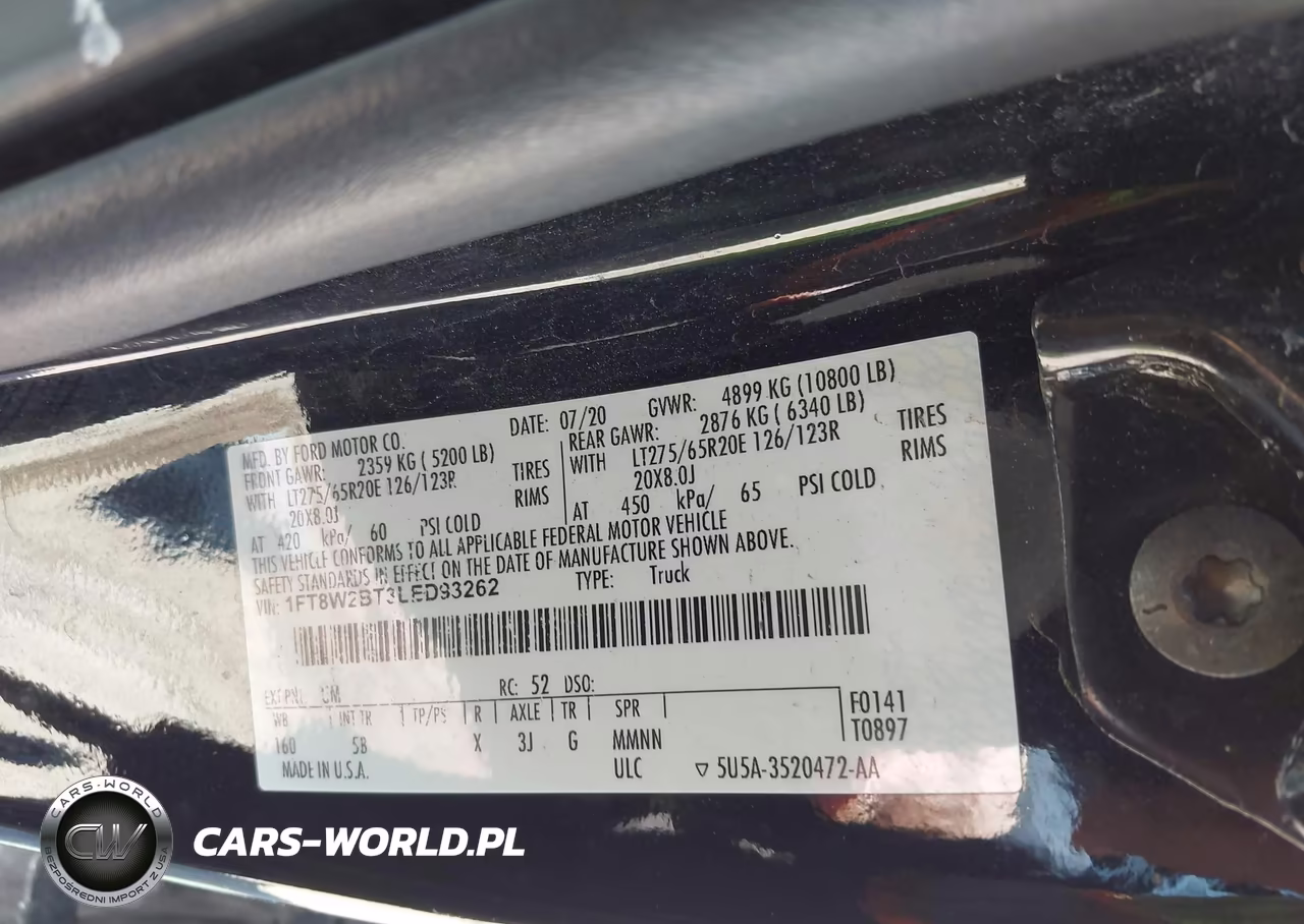 2020 Ford F-250 Lariat VIN:1FT8W2BT3LED93262 - 8