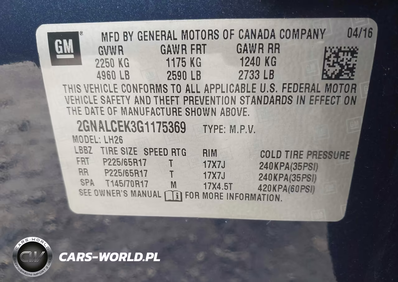 2016 Chevrolet Equinox Lt VIN:2GNALCEK3G1175369 - 9