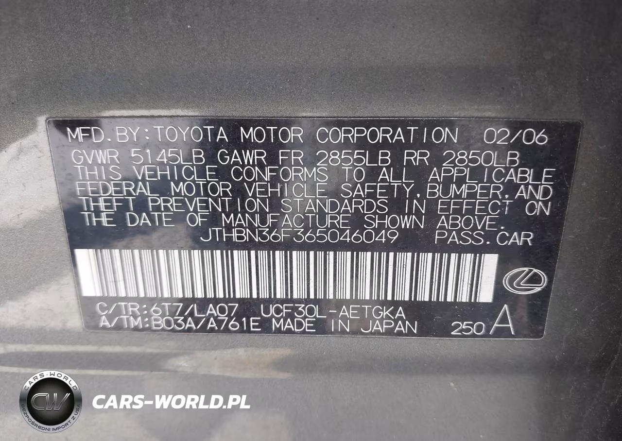 2006 Lexus Ls 430 VIN:JTHBN36F365046049 - 9