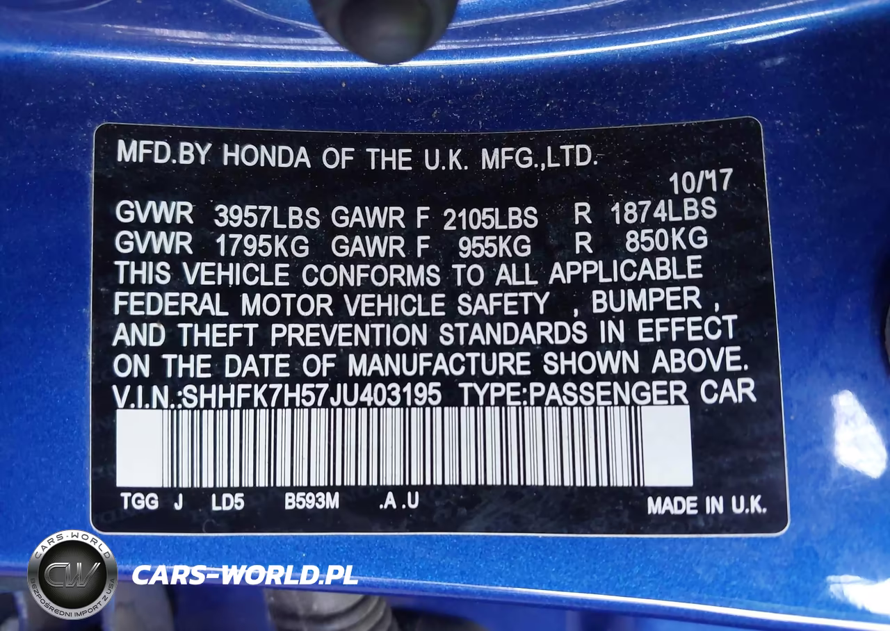 2018 Honda Civic Ex VIN:SHHFK7H57JU403195 - 9