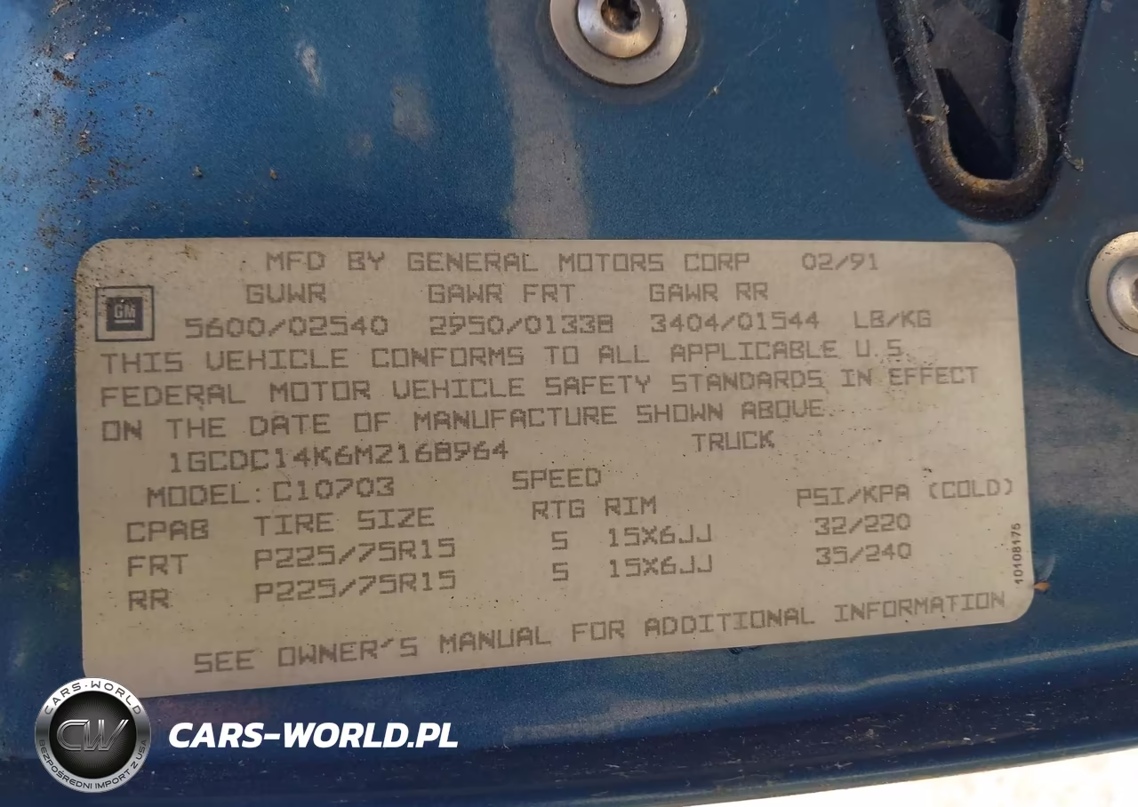 1991 Chevrolet Gmt-400 C1500 VIN:1GCDC14K6MZ168964 - 9