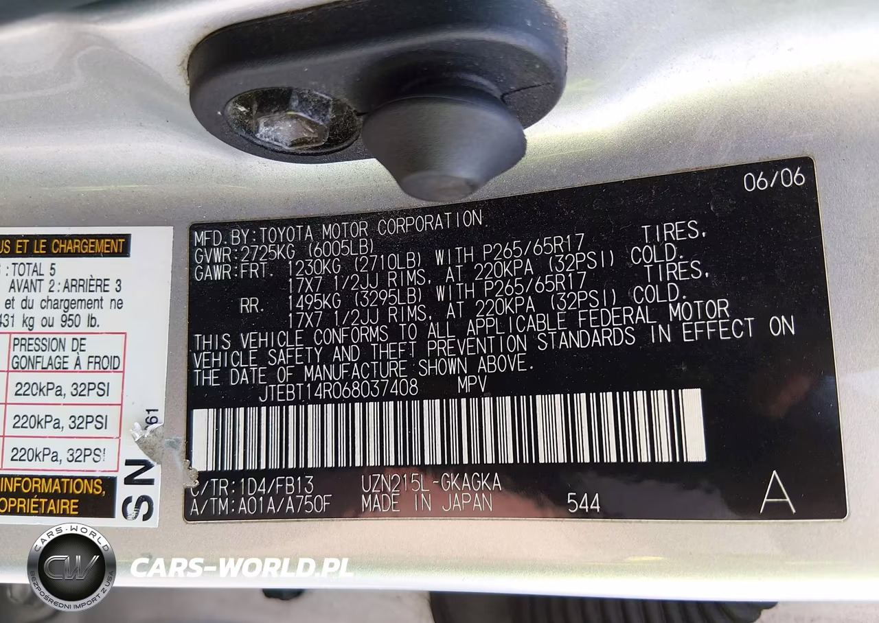 2006 Toyota 4Runner Sr5 Sport V8 VIN:JTEBT14R068037408 - 9