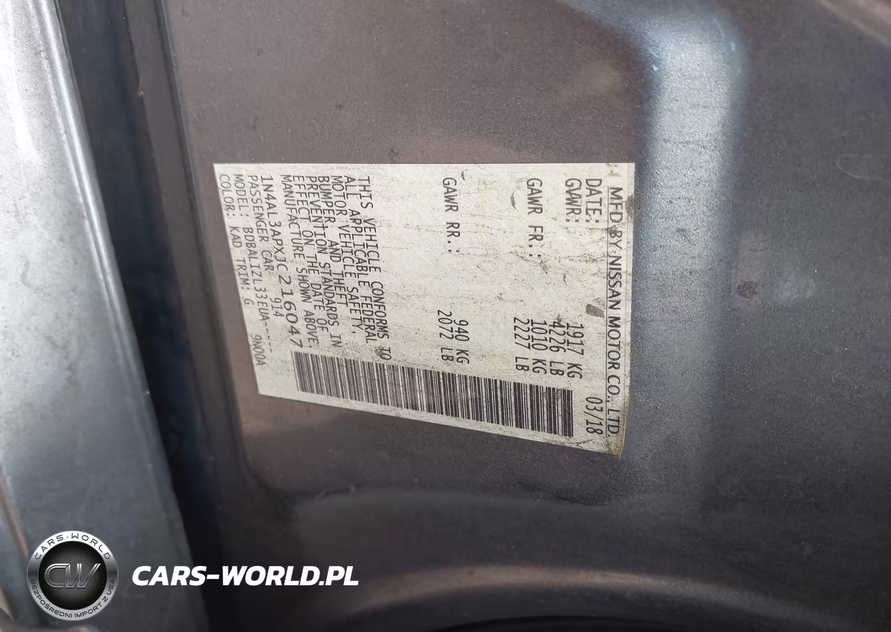 2018 Nissan Altima 2.5 Sv VIN:1N4AL3APXJC216047 - 9