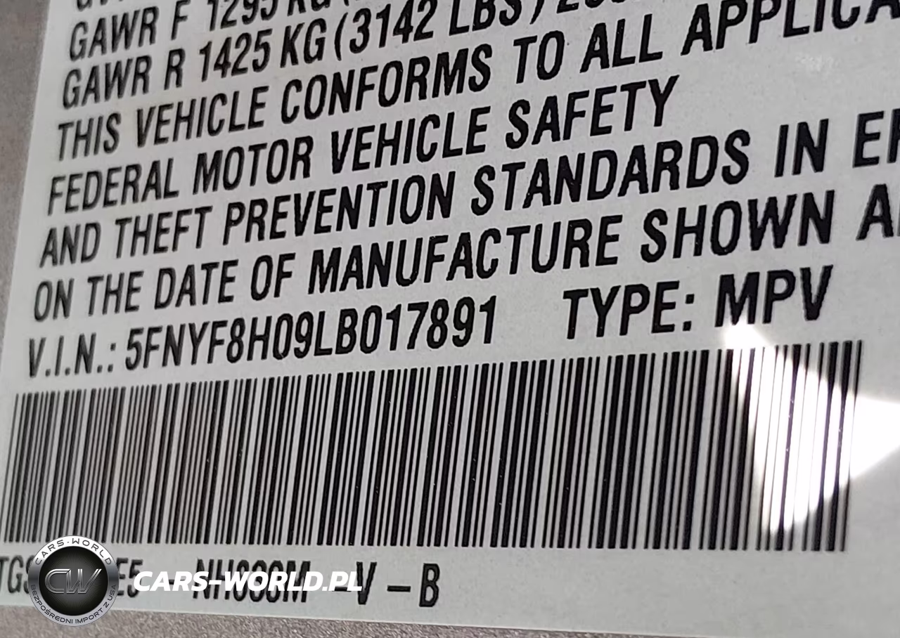 2020 Honda Passport Awd Elite VIN:5FNYF8H09LB017891 - 9