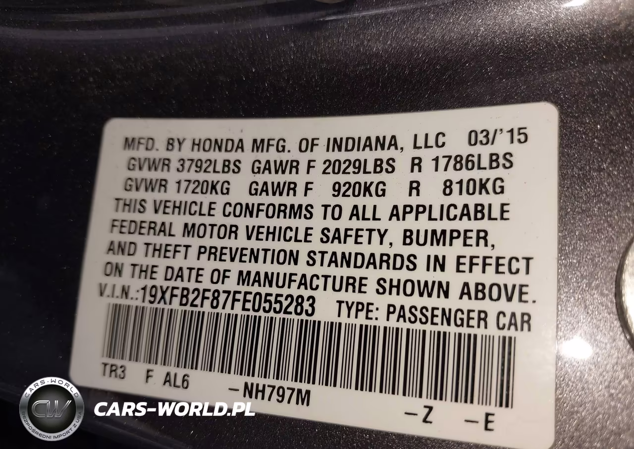 2015 Honda Civic Ex VIN:19XFB2F87FE055283 - 9