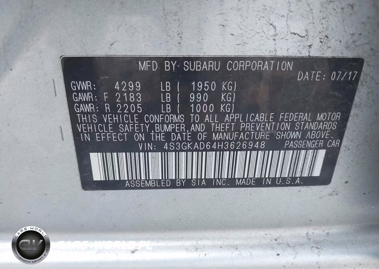 2017 Subaru Impreza 2.0I Premium VIN:4S3GKAD64H3626948 - 9