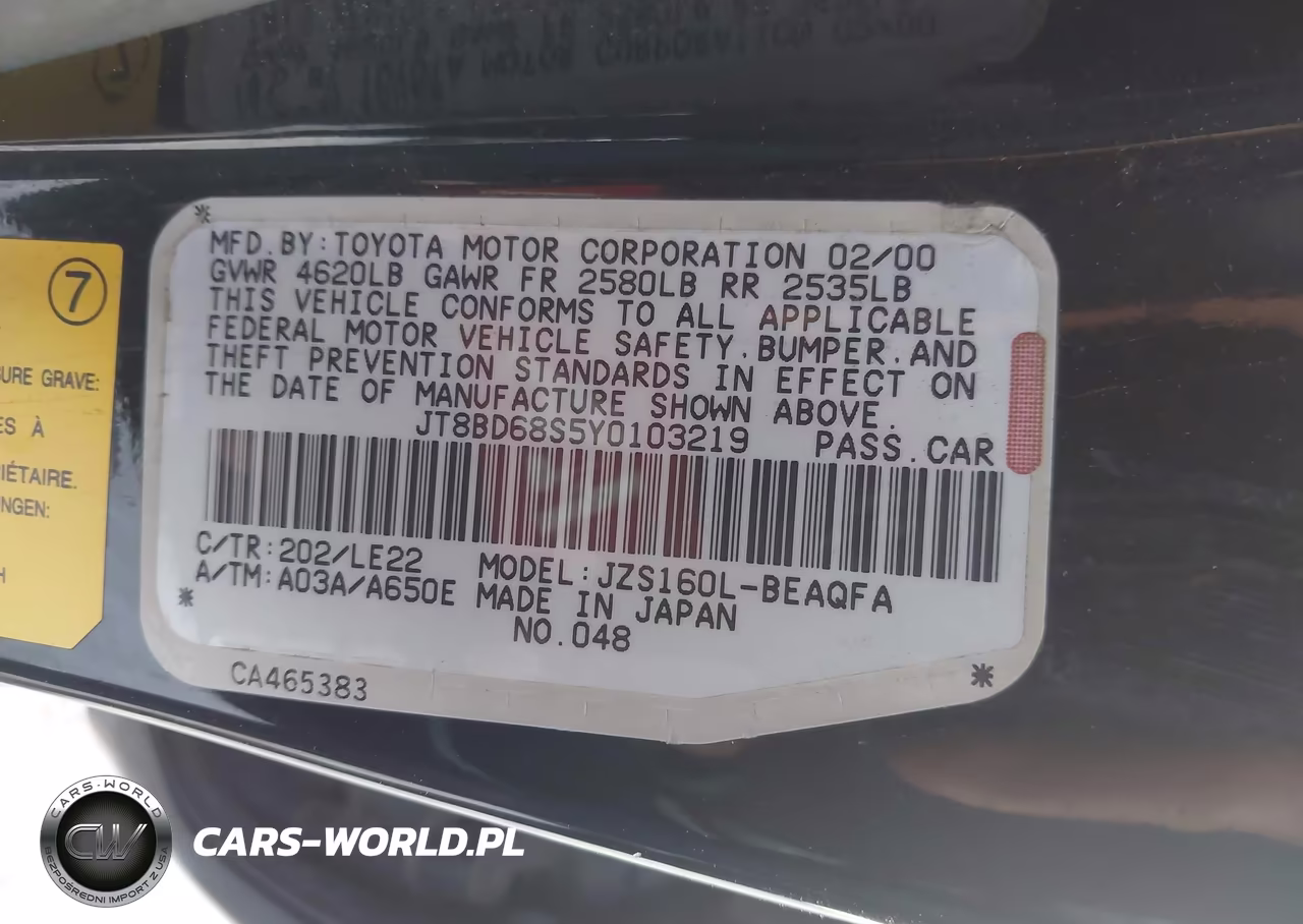 2000 Lexus Gs 300 VIN:JT8BD68S5Y0103219 - 9