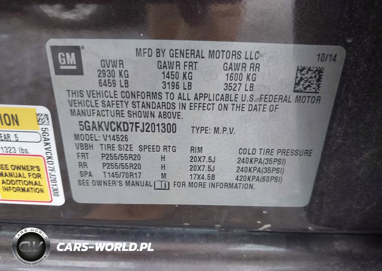 2015 Buick Enclave Premium VIN:5GAKVCKD7FJ201300 - 9