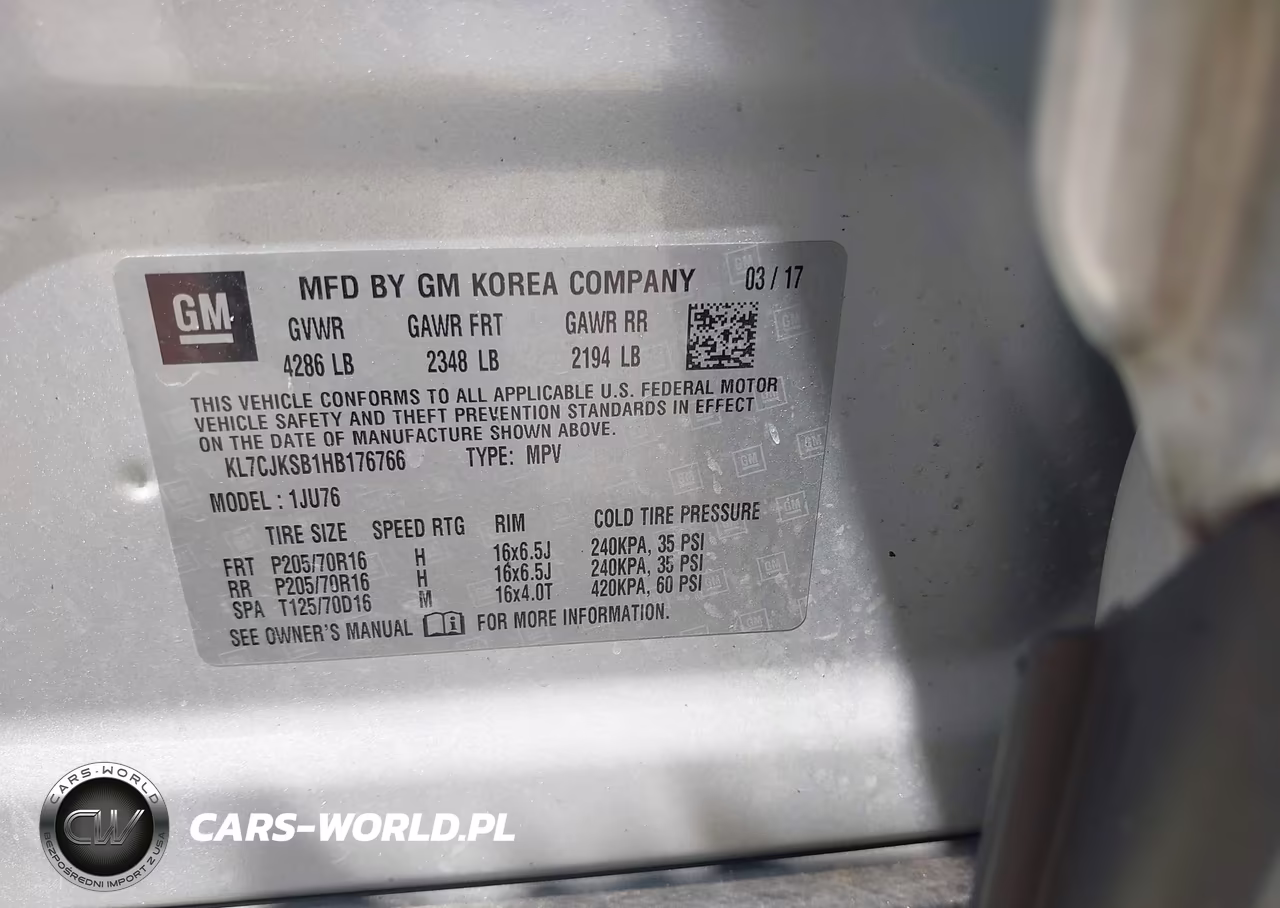 2017 Chevrolet Trax Ls VIN:KL7CJKSB1HB176766 - 9