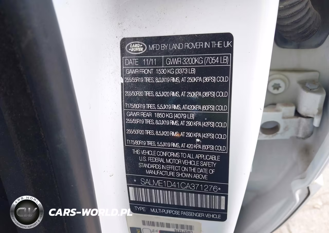 2012 Land Rover Range Rover Hse VIN:SALME1D41CA371276 - 9