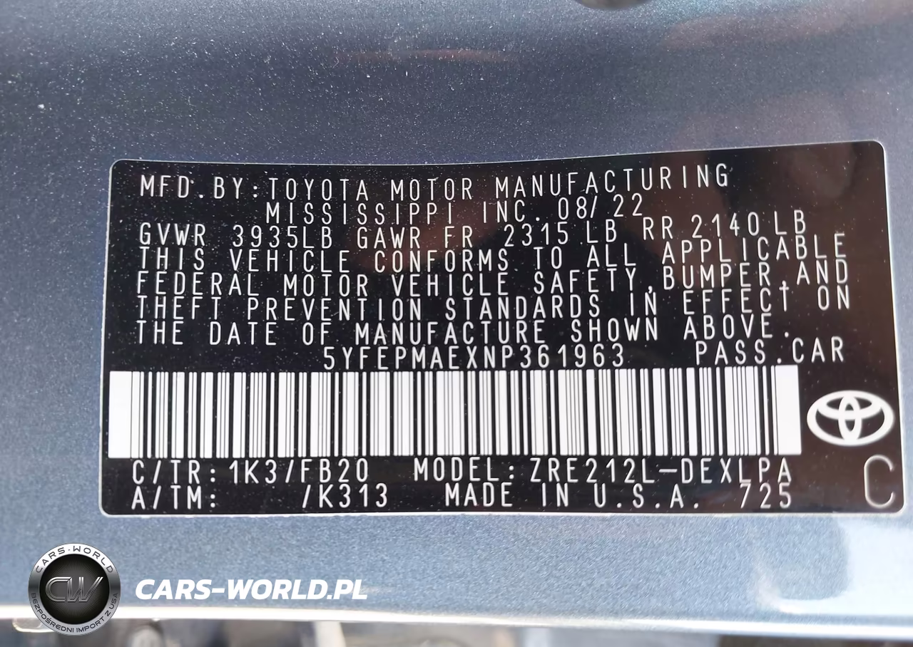 2022 Toyota Corolla Le VIN:5YFEPMAEXNP361963 - 9