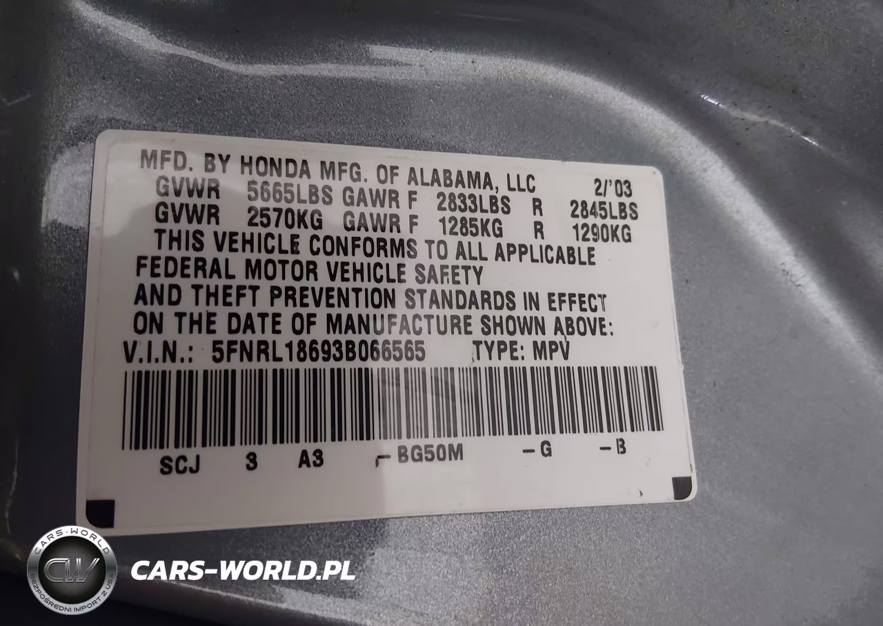 2003 Honda Odyssey Ex VIN:5FNRL18693B066565 - 9