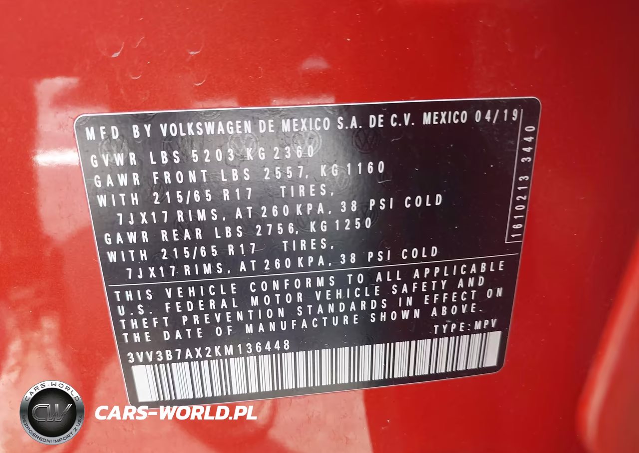2019 Volkswagen Tiguan 2.0T Se-2.0T Sel-2.0T Sel R-Line-2.0T Sel R-Line Black VIN:3VV3B7AX2KM136448 - 9