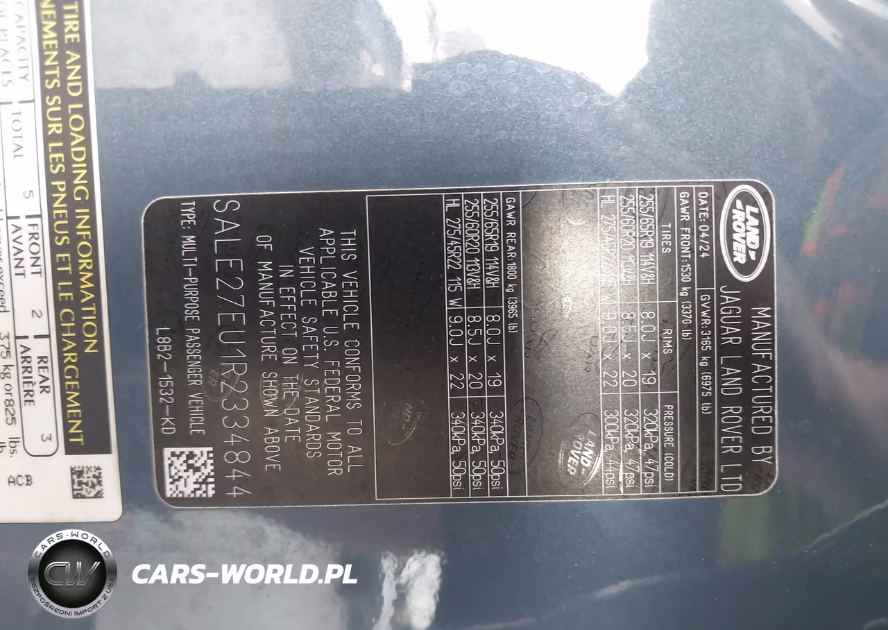 2024 Land Rover Defender 110 P400 X-Dynamic Se VIN:SALE27EU1R2334844 - 9