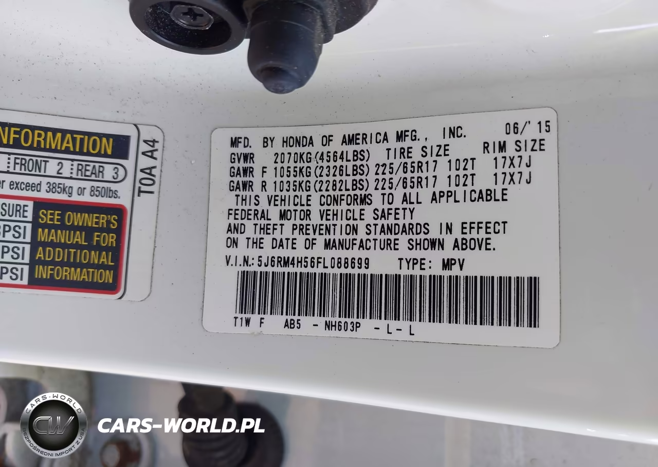 2015 Honda Cr-V Ex VIN:5J6RM4H56FL088699 - 9