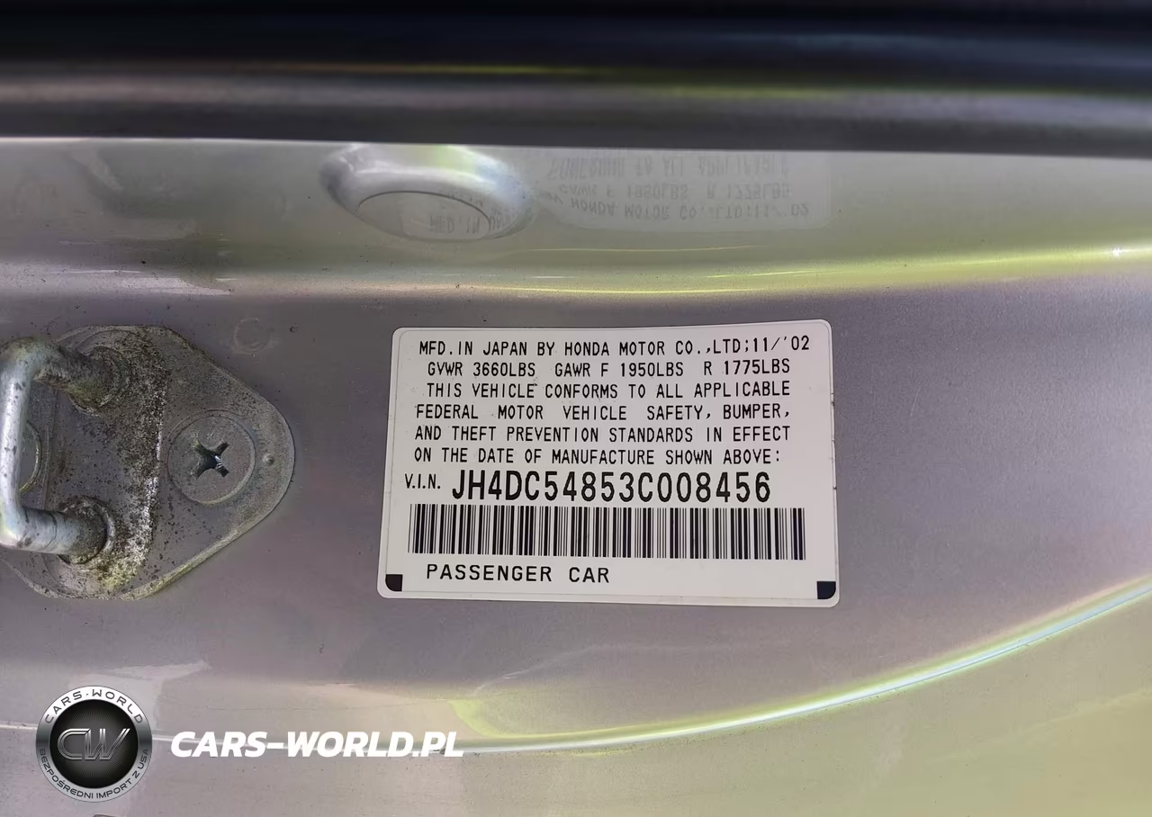 2003 Acura Rsx VIN:JH4DC54853C008456 - 9