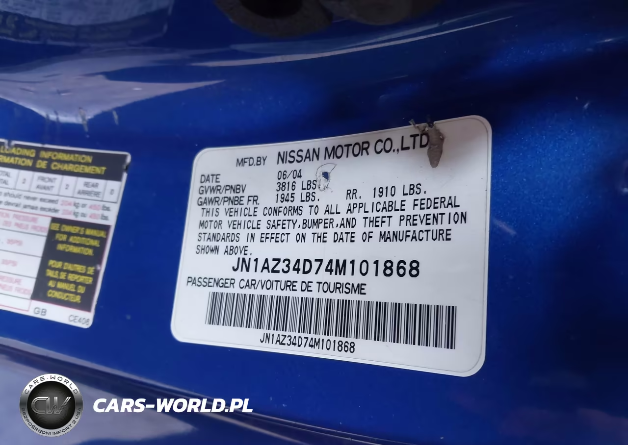 2004 Nissan 350Z Enthusiast VIN:JN1AZ34D74M101868 - 9