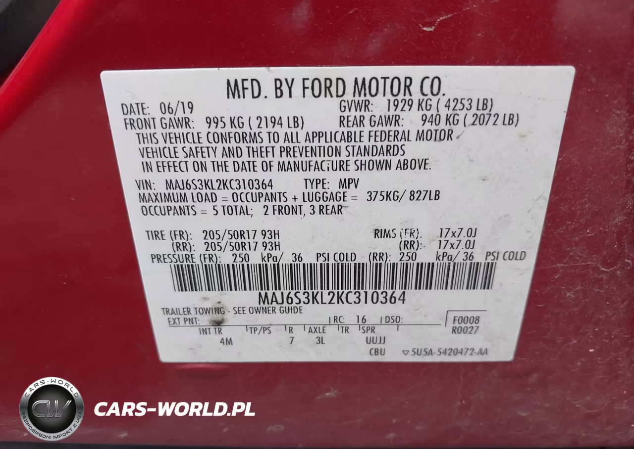 2019 Ford Ecosport Titanium VIN:MAJ6S3KL2KC310364 - 9