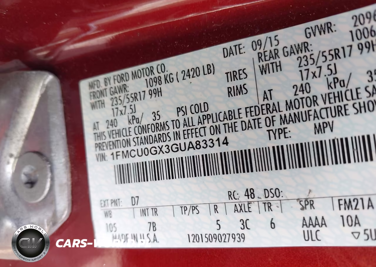 2016 Ford Escape Se VIN:1FMCU0GX3GUA83314 - 9