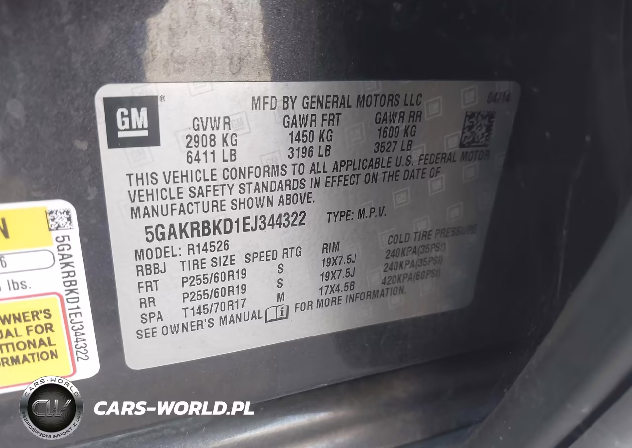 2014 Buick Enclave Leather VIN:5GAKRBKD1EJ344322 - 9