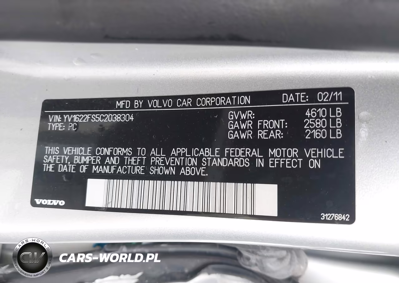 2012 Volvo S60 T5 VIN:YV1622FS5C2038304 - 9