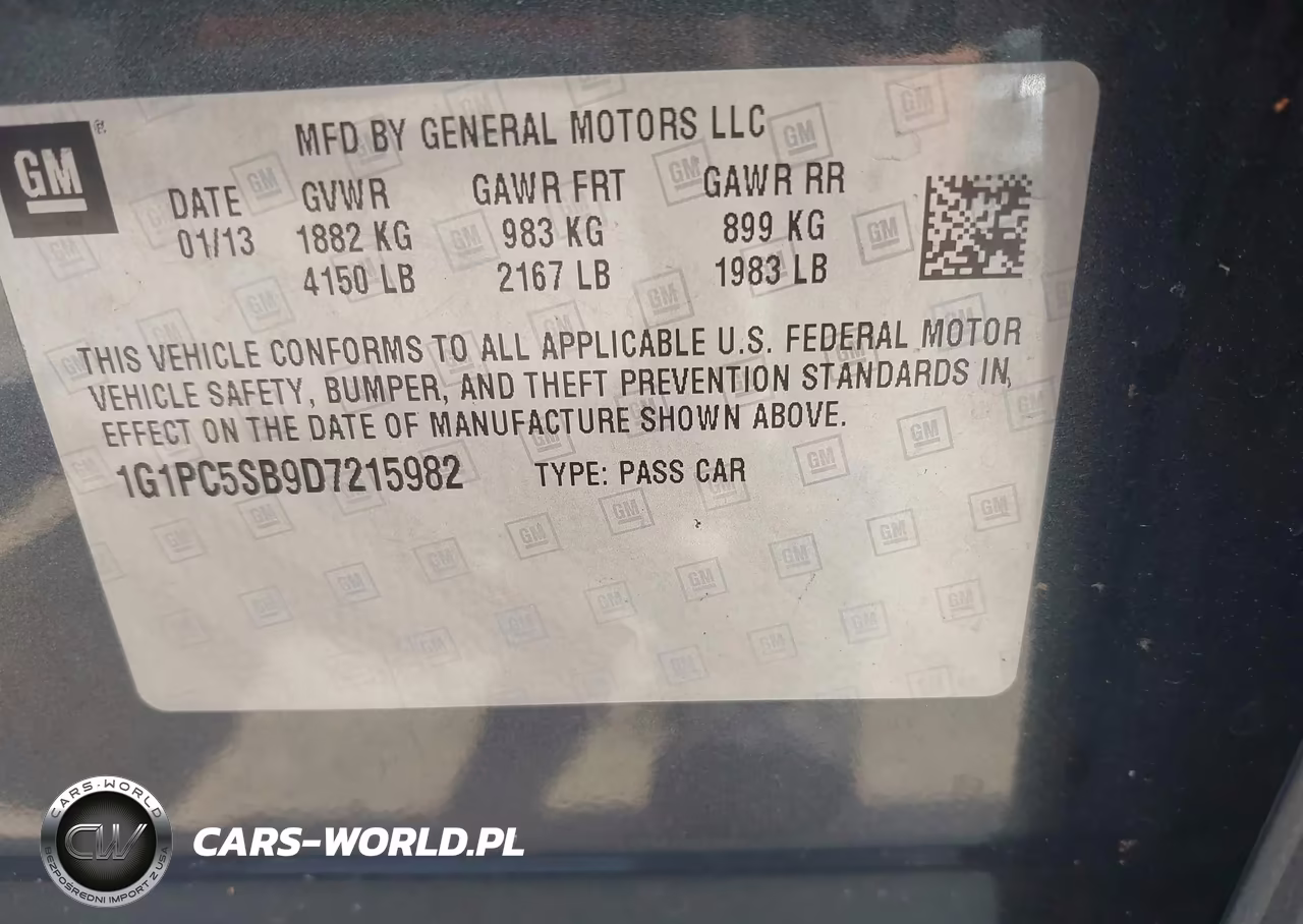 2013 Chevrolet Cruze 1Lt Auto VIN:1G1PC5SB9D7215982 - 9