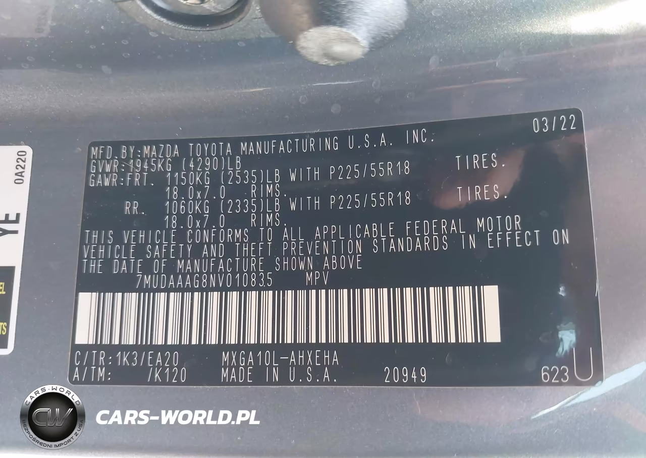 2022 Toyota Corolla Cross Xle VIN:7MUDAAAG8NV010835 - 9