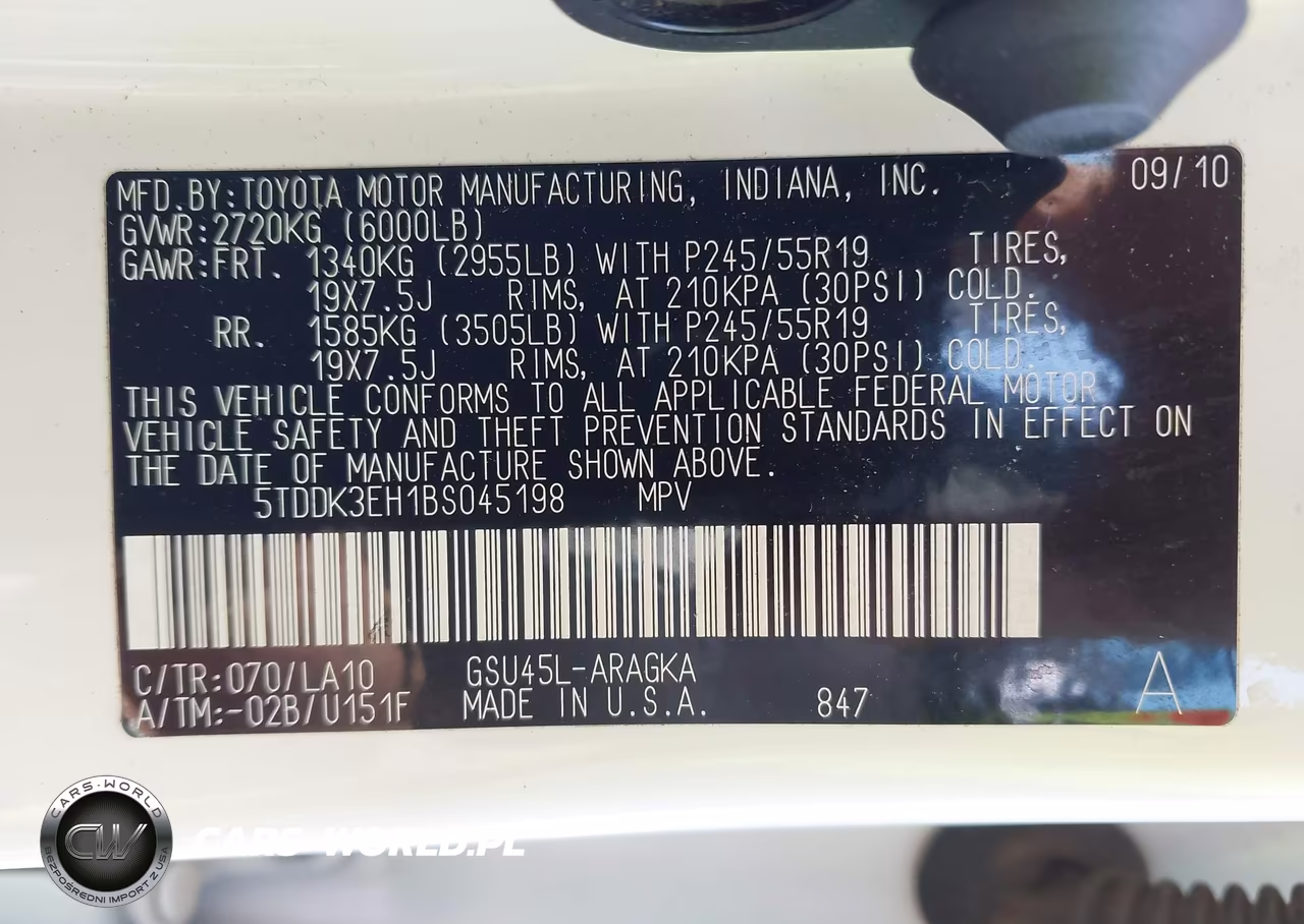 2011 Toyota Highlander Limited V6 VIN:5TDDK3EH1BS045198 - 9
