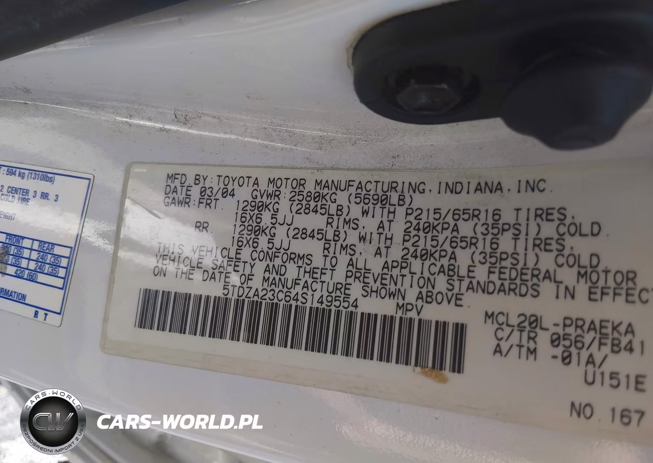 2004 Toyota Sienna Le VIN:5TDZA23C64S149554 - 9