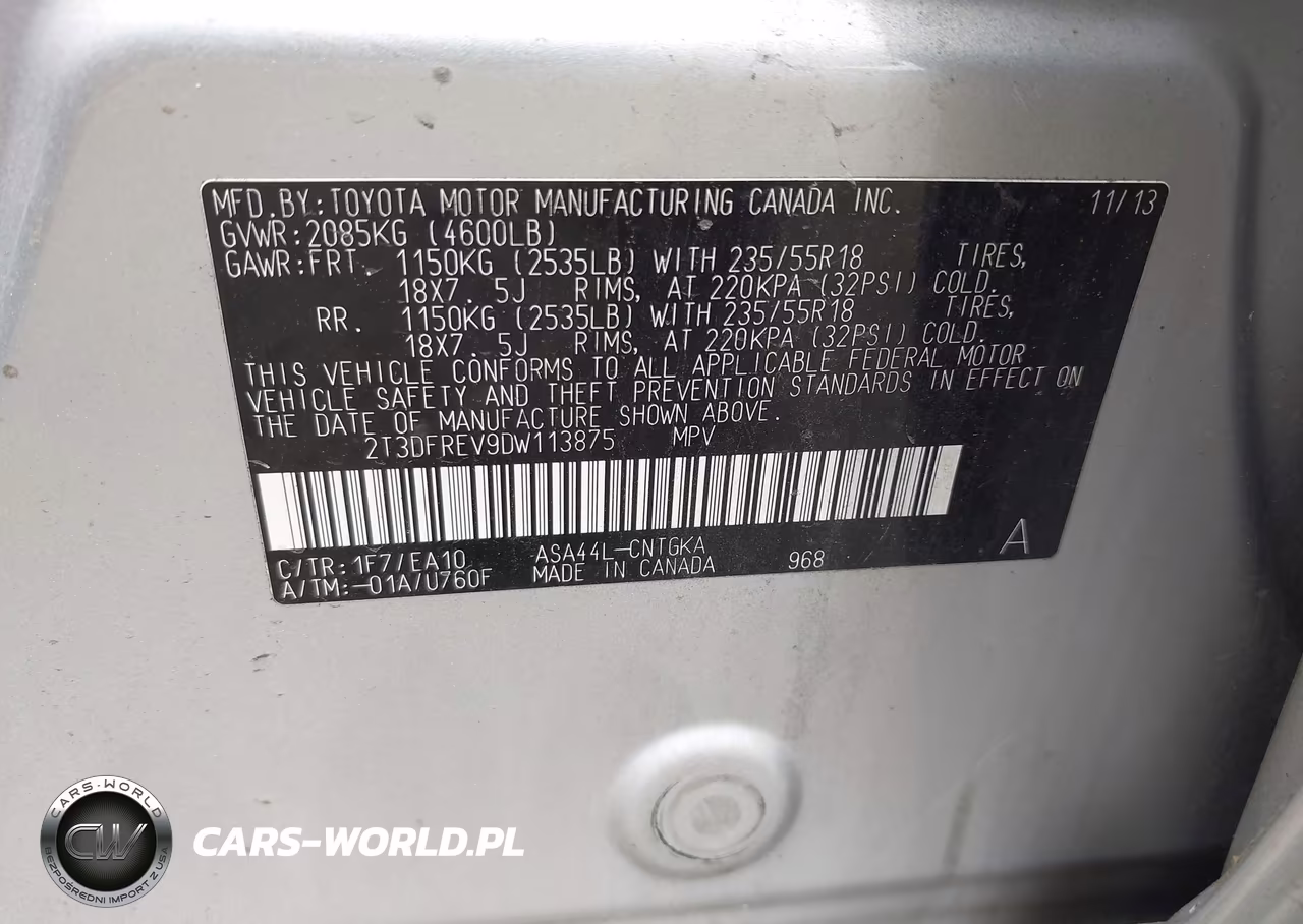 2013 Toyota Rav4 Limited VIN:2T3DFREV9DW113875 - 9