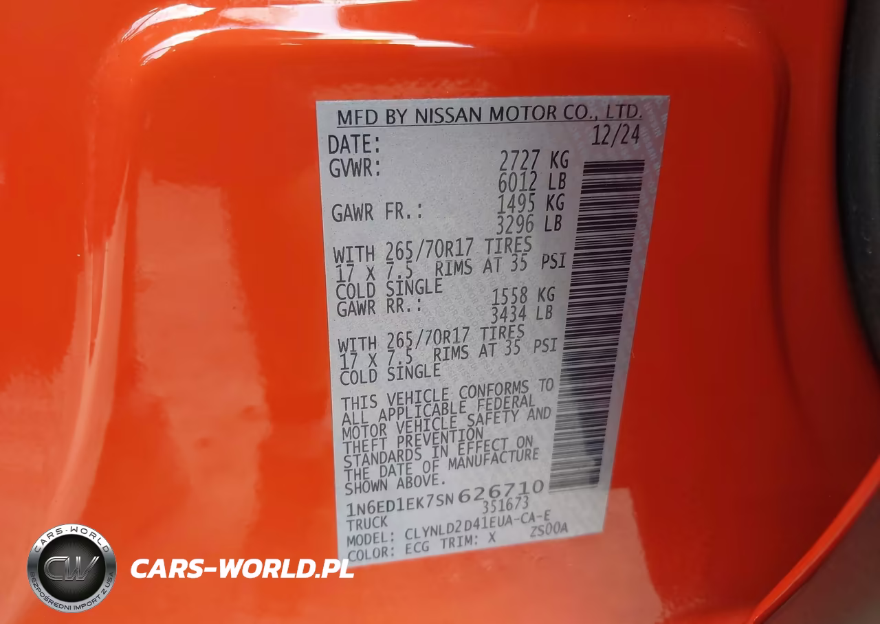 2025 Nissan Frontier Pro-4X 4X4 VIN:1N6ED1EK7SN626710 - 9