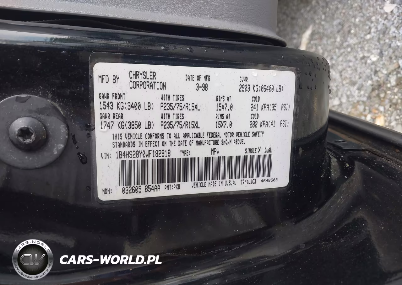 1998 Dodge Durango Slt VIN:1B4HS28Y0WF182918 - 9