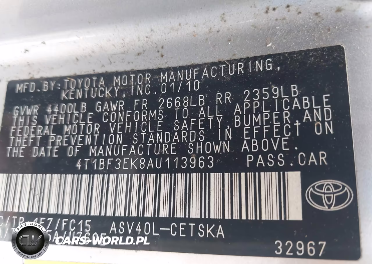 2010 Toyota Camry Se VIN:4T1BF3EK8AU113963 - 9
