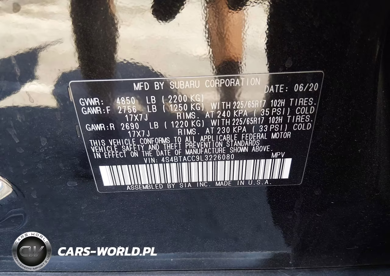 2020 Subaru Outback Premium VIN:4S4BTACC9L3226080 - 9