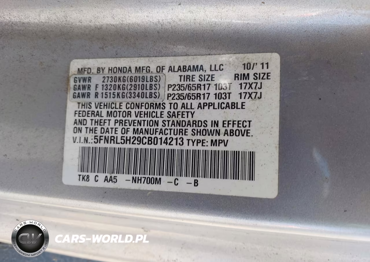 2012 Honda Odyssey Lx VIN:5FNRL5H29CB014213 - 9