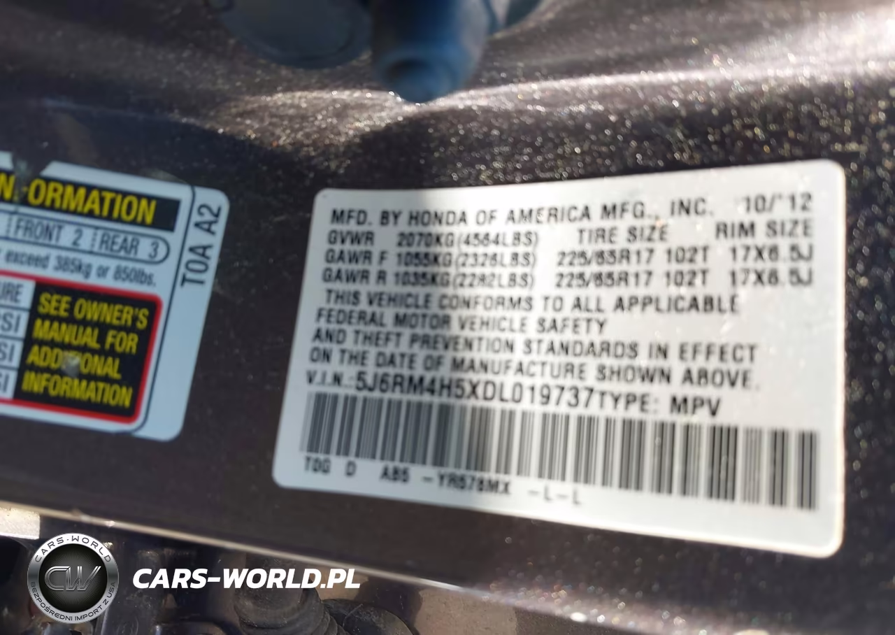 2013 Honda Cr-V Ex VIN:5J6RM4H5XDL019737 - 9