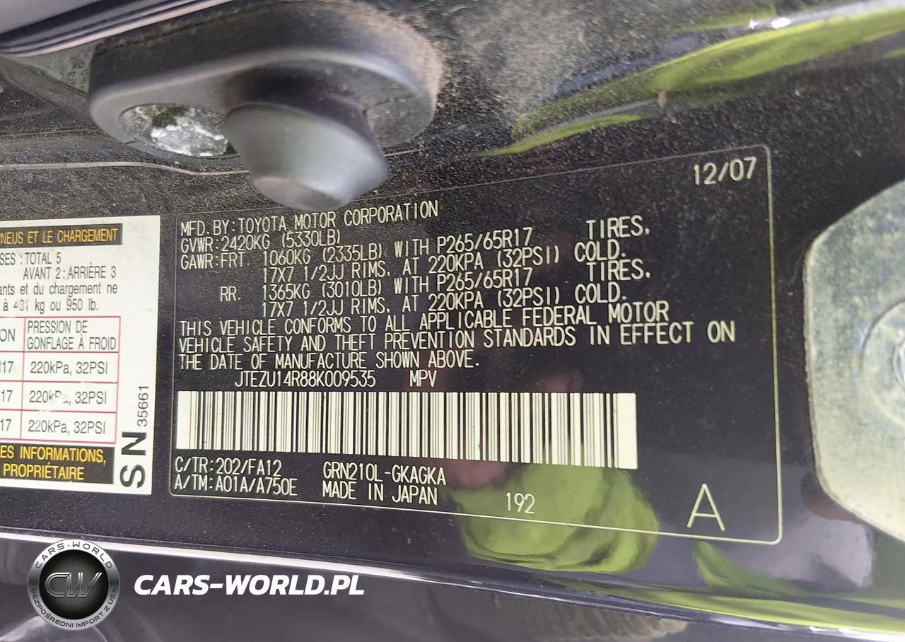 2008 Toyota 4Runner Sr5 V6 VIN:JTEZU14R88K009535 - 9