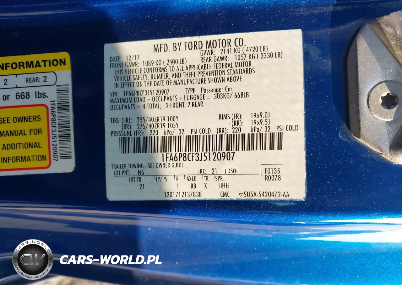 2018 Ford Mustang Gt VIN:1FA6P8CF3J5120907 - 9