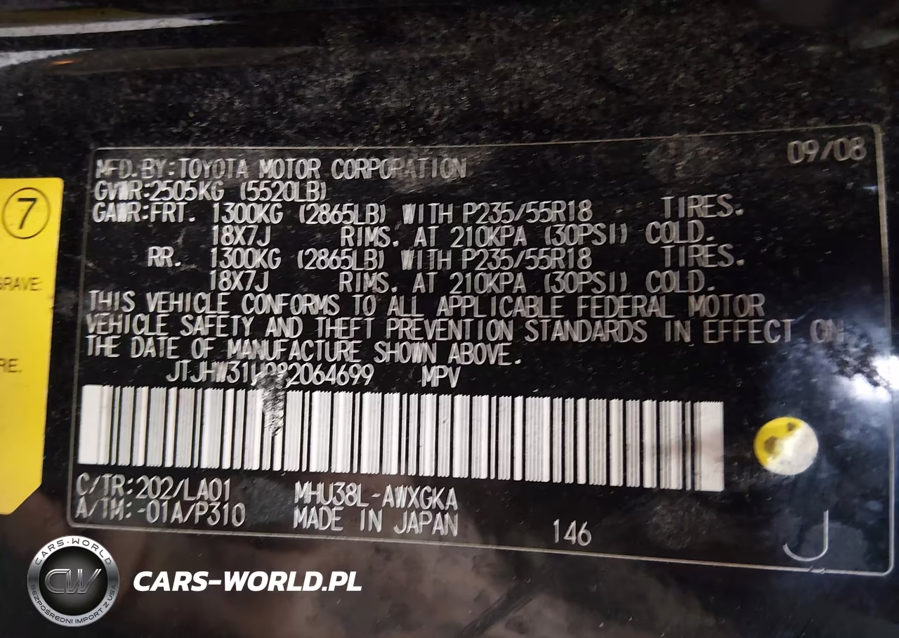 2008 Lexus Rx 400H VIN:JTJHW31U082064699 - 9