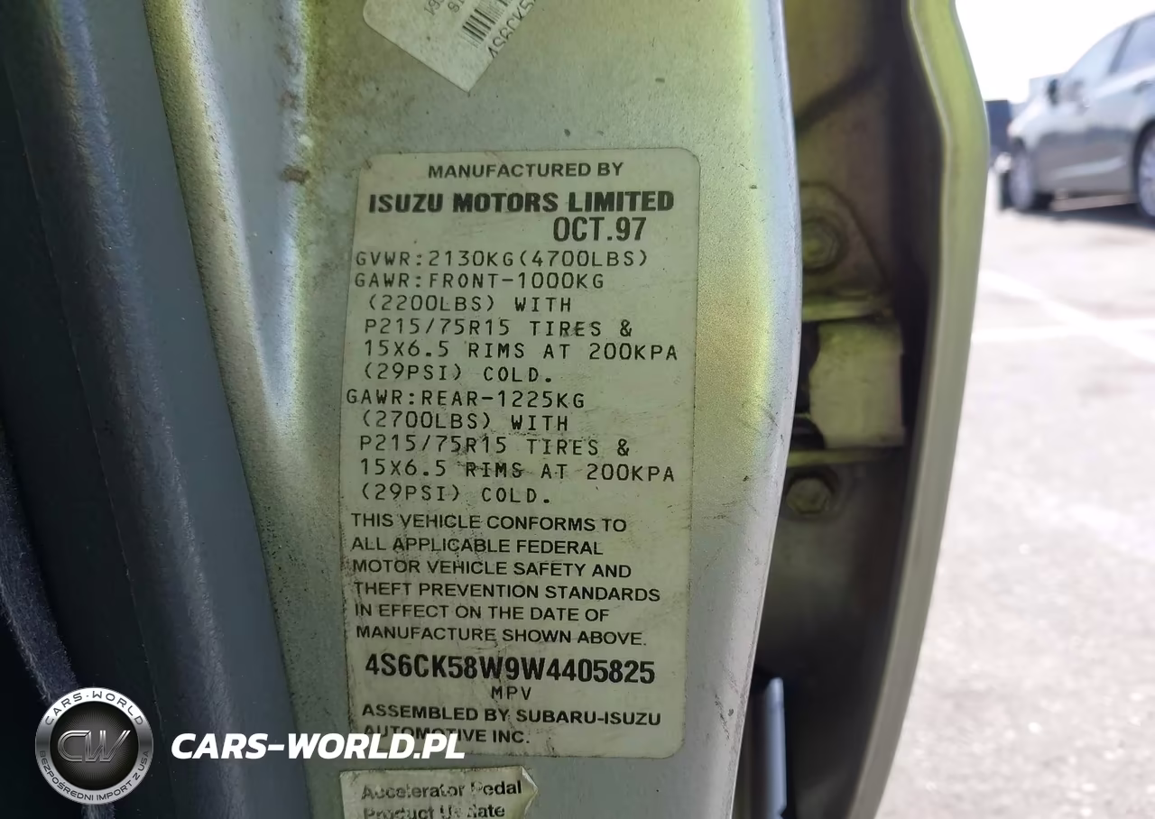 1998 Honda Passport Ex-Lx VIN:4S6CK58W9W4405825 - 9