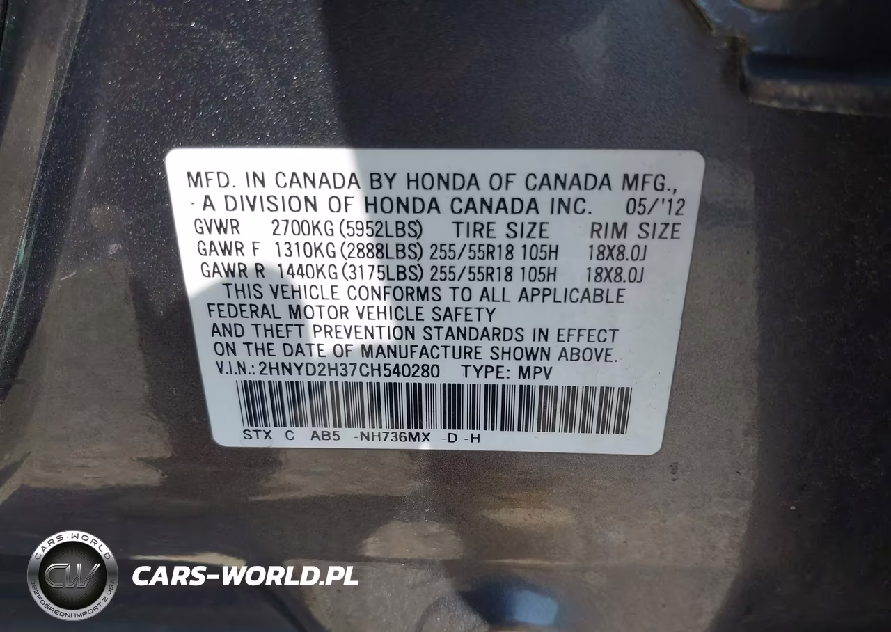2012 Acura Mdx Technology Package VIN:2HNYD2H37CH540280 - 9