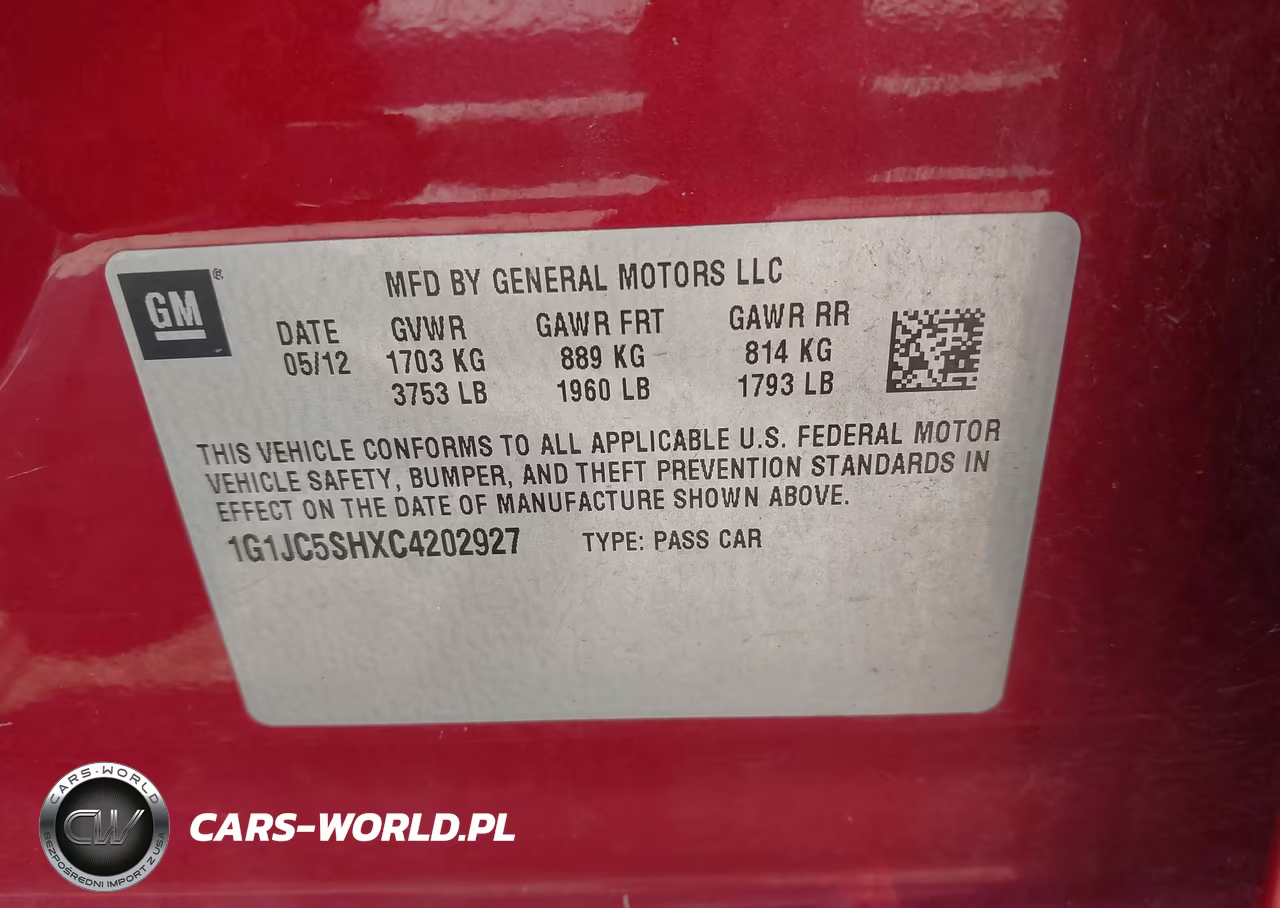 2012 Chevrolet Sonic 2Lt VIN:1G1JC5SHXC4202927 - 9