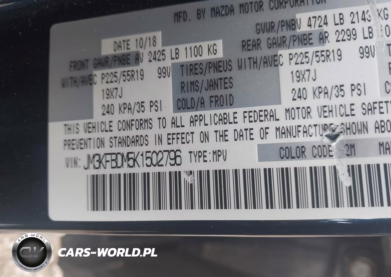 2019 Mazda Cx-5 Grand Touring VIN:JM3KFBDM5K1502796 - 9