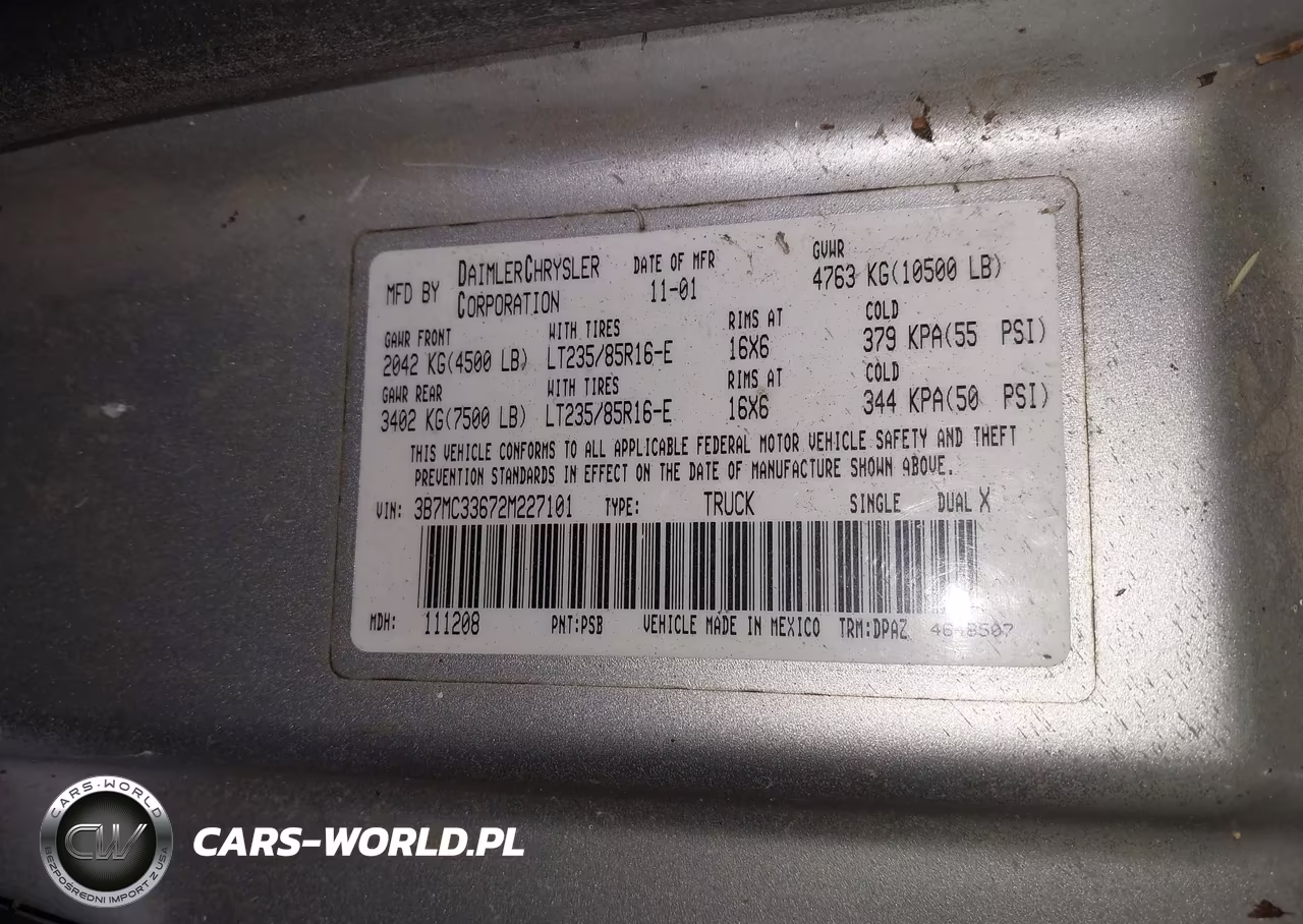 2002 Dodge Ram 3500 St VIN:3B7MC33672M227101 - 8