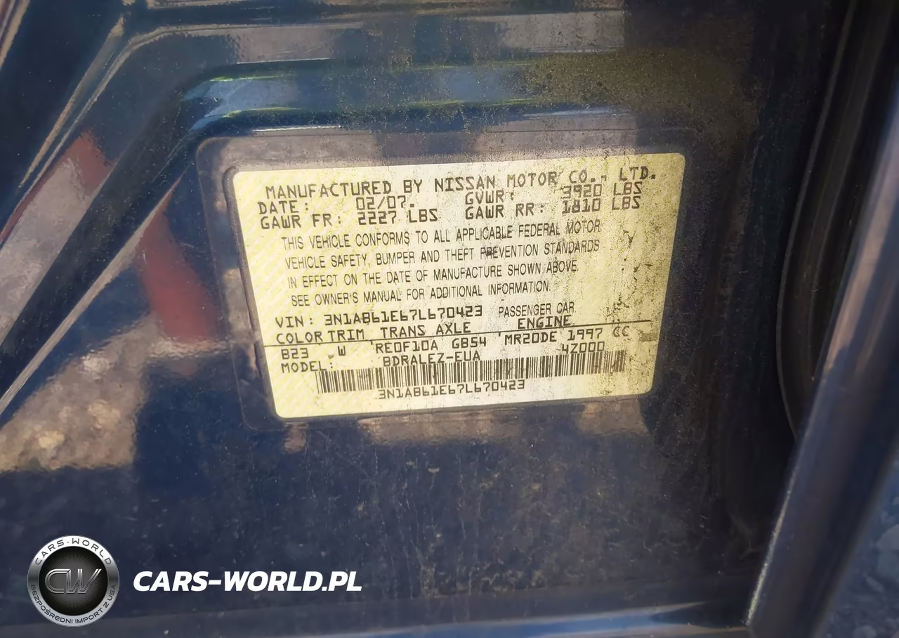 2007 Nissan Sentra 2.0S VIN:3N1AB61E67L670423 - 9