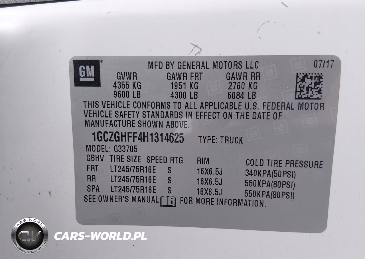 2017 Chevrolet Express 3500 Work Van VIN:1GCZGHFF4H1314625 - 9