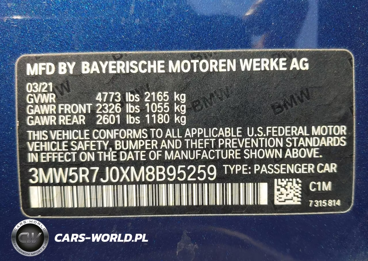 2021 BMW 330I xDrive VIN:3MW5R7J0XM8B95259 - 9